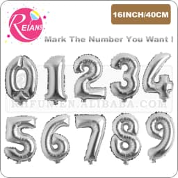 16 Inch Silver Alphabet Number Letters Balloons Birthday Party Decorations Kids Foil Balloon New Year Party Wedding Decoration