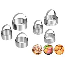 Stainless Steel Non-Stick Cookie Mold, Baking Accessories,Round Cookie Cutter Set with Handle, Kitchen Tools, 3Pcs