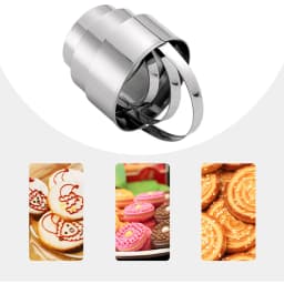 Stainless Steel Non-Stick Cookie Mold, Baking Accessories,Round Cookie Cutter Set with Handle, Kitchen Tools, 3Pcs