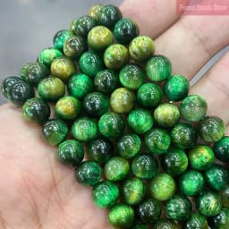 Green Multicolor Tiger Eye Agates Natural Stone Round Beads for Jewelry Making Diy Bracelet Earrings Accessories 15Inch 6/810MM