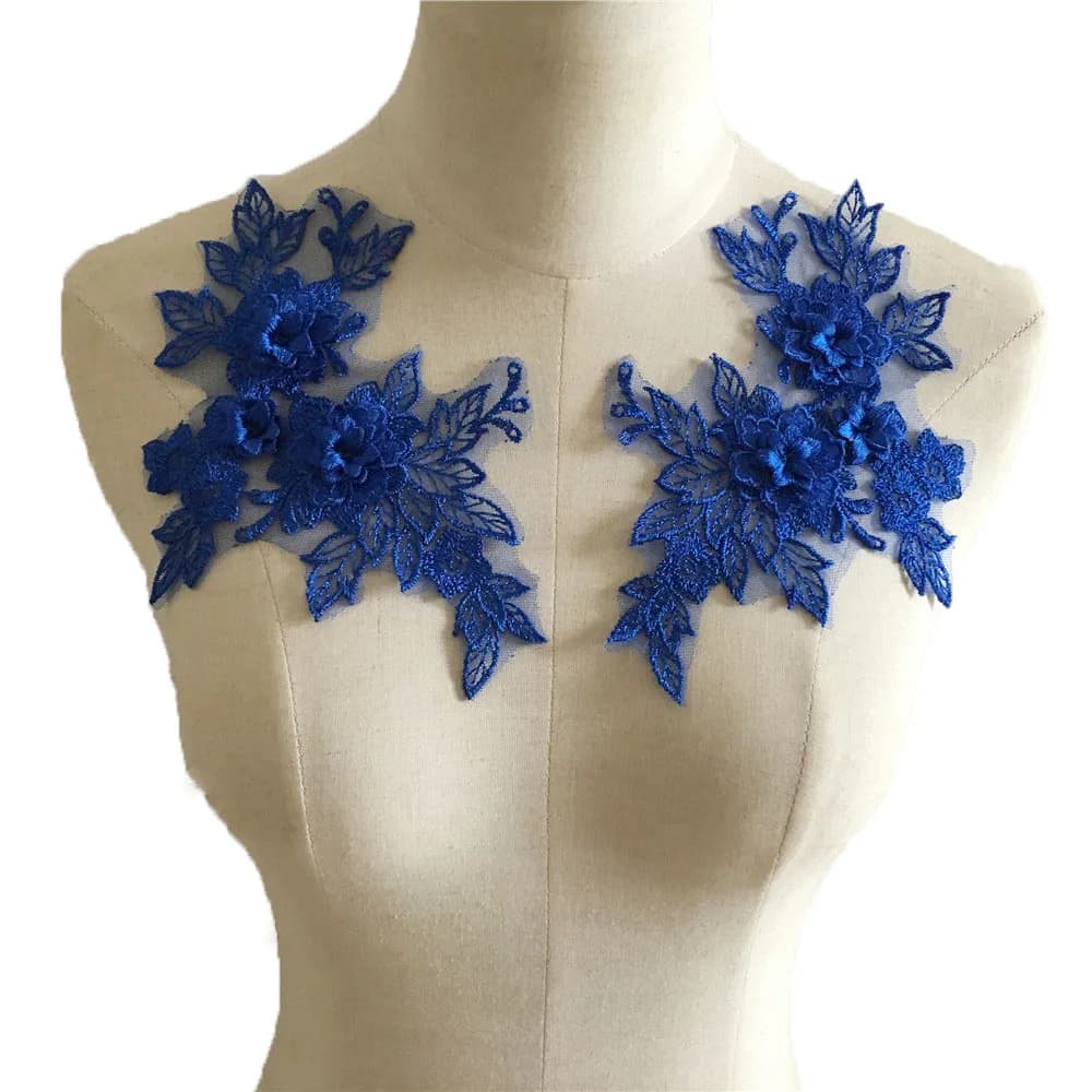 3D 1 Pair For Sale Craft Supplies Trim Wedding Dress Decoration Sewing On Lace Embroidered Fabric Needlework Applique