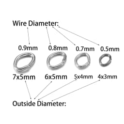 100/300pcs/lot 4-8mm Metal Mixe Color Oval Jump Rings Split Open Rings Connectors For DIY Jewelry Findings Making Supplies