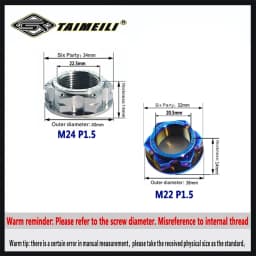 TAIMEILI Titanium Alloy Rear Axle Nut M22/M24 p1.5 Fit BMW S1000RR SYM TMAX560 Motorcycle Modified Decorative Nut 1Pcs