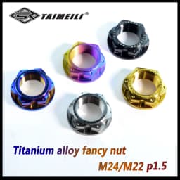 TAIMEILI Titanium Alloy Rear Axle Nut M22/M24 p1.5 Fit BMW S1000RR SYM TMAX560 Motorcycle Modified Decorative Nut 1Pcs