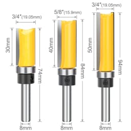 CMCP 8MM Shank D16 Pattern Bit Router Bit Woodworking Milling Cutter For Wood Bit Face Mill Carbide Cutter End Mill