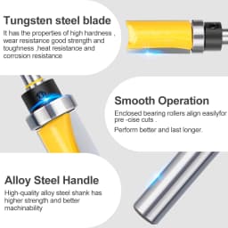 CMCP 8MM Shank D16 Pattern Bit Router Bit Woodworking Milling Cutter For Wood Bit Face Mill Carbide Cutter End Mill