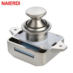 NAIERDI 5PCS Camper Car Push Lock RV Caravan Boat Motor Home Cabinet Drawer Latch Button Locks For Furniture Hardware