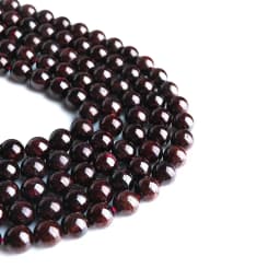 Natural Dark Red Garnet Beads Round Loose Stone Beads For Jewelry Making DIY Bracelet Necklace Accessories 15'' 4/6/8/10/12mm