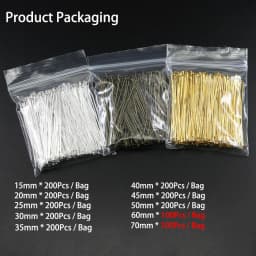 100-200pcs/Lot 15-70mm Gold/Copper/Rhodium Headpins Flat Head Pins For Jewelry Making Findings Accessories Supplies Wholesale