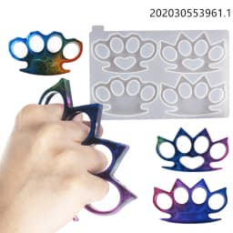 Knuckle Dusters Silicone Mold for Resin Craft (4 Cavity) Self Defense Weapon DIY Resin Mould Supplies Silicone Mold for Resin