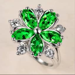 Milangirl Pink Flower Rings for Women Luxury Plant Floral Design Red Zircon Birthstone Ring Engagement Jewelry Whole Sale