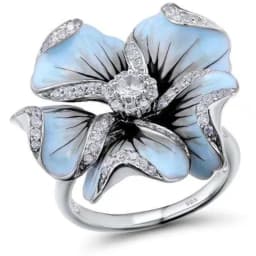 Milangirl Pink Flower Rings for Women Luxury Plant Floral Design Red Zircon Birthstone Ring Engagement Jewelry Whole Sale