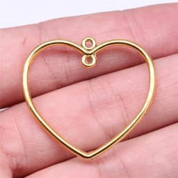 WYSIWYG 10pcs 32x35mm 6 Colors Hollow Heart Connector Charms Pendant For Jewelry Making DIY Jewelry Findings