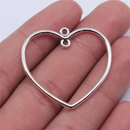 WYSIWYG 10pcs 32x35mm 6 Colors Hollow Heart Connector Charms Pendant For Jewelry Making DIY Jewelry Findings