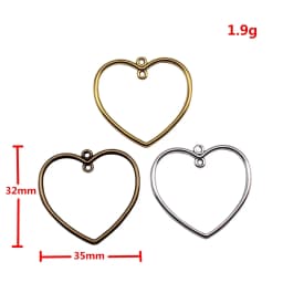 WYSIWYG 10pcs 32x35mm 6 Colors Hollow Heart Connector Charms Pendant For Jewelry Making DIY Jewelry Findings