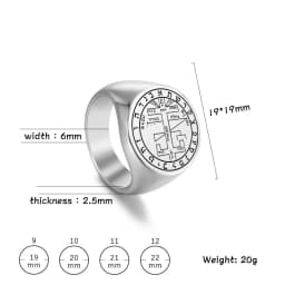 Dawapara Solomon Rings for Men Talisman Key of Solomon Amulet Punk Ring Stainless Steel Jewelry