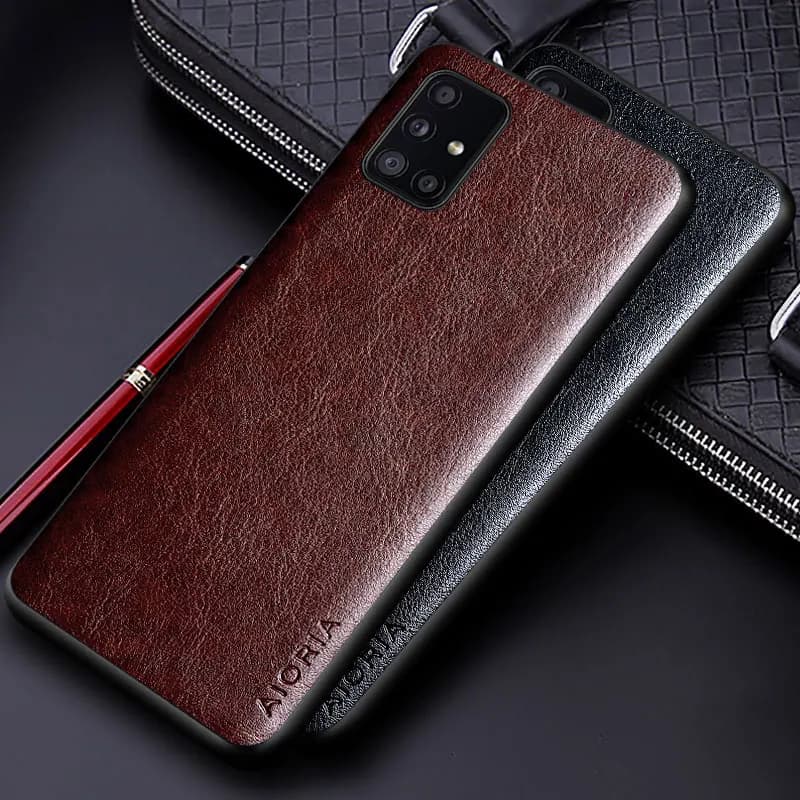 Luxury PU leather Case for Samsung galaxy A51 A71 A41 A31 A21S A11 4G 5G with Business solid color design phone case coque