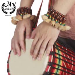 M MBAT Handmade Nuts Shell Bracelet Handbell for Djembe African Drum Conga Percussion Accessories Gift Musical Instrument