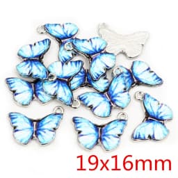 10pcs/lot 21x15mm Colorful Butterfly Charms Pendant Enamel Metal Small Charms Necklace Bracelet DIY Jewelry Making Accessories