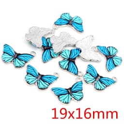 10pcs/lot 21x15mm Colorful Butterfly Charms Pendant Enamel Metal Small Charms Necklace Bracelet DIY Jewelry Making Accessories