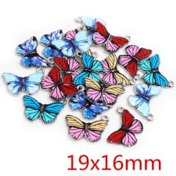 10pcs/lot 21x15mm Colorful Butterfly Charms Pendant Enamel Metal Small Charms Necklace Bracelet DIY Jewelry Making Accessories