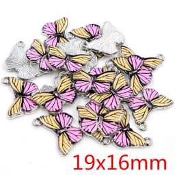 10pcs/lot 21x15mm Colorful Butterfly Charms Pendant Enamel Metal Small Charms Necklace Bracelet DIY Jewelry Making Accessories