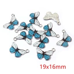 10pcs/lot 21x15mm Colorful Butterfly Charms Pendant Enamel Metal Small Charms Necklace Bracelet DIY Jewelry Making Accessories