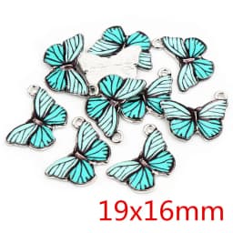 10pcs/lot 21x15mm Colorful Butterfly Charms Pendant Enamel Metal Small Charms Necklace Bracelet DIY Jewelry Making Accessories