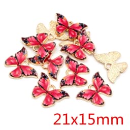 10pcs/lot 21x15mm Colorful Butterfly Charms Pendant Enamel Metal Small Charms Necklace Bracelet DIY Jewelry Making Accessories