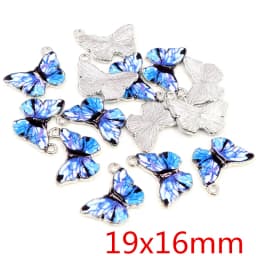 10pcs/lot 21x15mm Colorful Butterfly Charms Pendant Enamel Metal Small Charms Necklace Bracelet DIY Jewelry Making Accessories