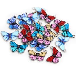 10pcs/lot 21x15mm Colorful Butterfly Charms Pendant Enamel Metal Small Charms Necklace Bracelet DIY Jewelry Making Accessories