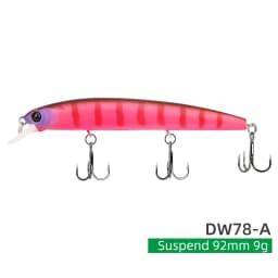 TSURINOYA Suspending Minnow Fishing Lure DW78 92mm 9g Long Casting Pike 3 Hooks Hard Bait Crank Bait Wobbler Jerkbait