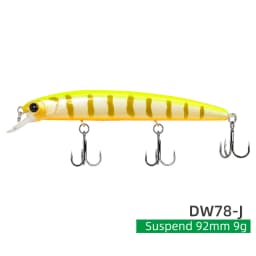 TSURINOYA Suspending Minnow Fishing Lure DW78 92mm 9g Long Casting Pike 3 Hooks Hard Bait Crank Bait Wobbler Jerkbait