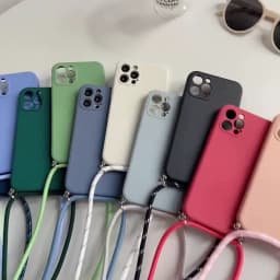 Crossbody Necklace Strap Lanyard Cord Liquid Silicone Phone Case For iphone 16 15 14 13 12 MiNi 11 Pro X XR XS Max 7 8Plus Cover