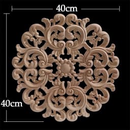 Round Flower Exquisite Carving Natural Wood Appliques Furniture Wooden Mouldings Vintage Unpainted Accessories Decoration Decal