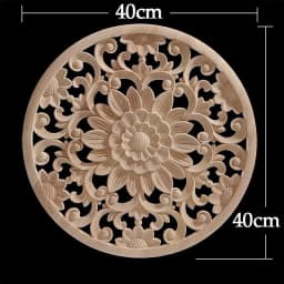 Round Flower Exquisite Carving Natural Wood Appliques Furniture Wooden Mouldings Vintage Unpainted Accessories Decoration Decal