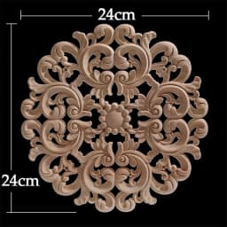 Round Flower Exquisite Carving Natural Wood Appliques Furniture Wooden Mouldings Vintage Unpainted Accessories Decoration Decal