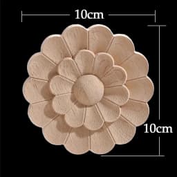 Round Flower Exquisite Carving Natural Wood Appliques Furniture Wooden Mouldings Vintage Unpainted Accessories Decoration Decal