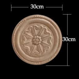 Round Flower Exquisite Carving Natural Wood Appliques Furniture Wooden Mouldings Vintage Unpainted Accessories Decoration Decal