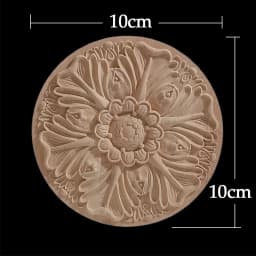 Round Flower Exquisite Carving Natural Wood Appliques Furniture Wooden Mouldings Vintage Unpainted Accessories Decoration Decal