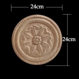 Round Flower Exquisite Carving Natural Wood Appliques Furniture Wooden Mouldings Vintage Unpainted Accessories Decoration Decal