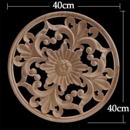 Round Flower Exquisite Carving Natural Wood Appliques Furniture Wooden Mouldings Vintage Unpainted Accessories Decoration Decal