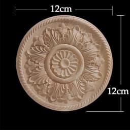 Round Flower Exquisite Carving Natural Wood Appliques Furniture Wooden Mouldings Vintage Unpainted Accessories Decoration Decal