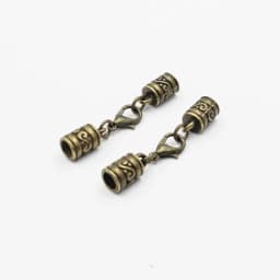 Fit 5mm Hole Fashion Zinc Alloy Cord End Caps For Necklace Bracelet Connectors Clasp DIY Accessories Length: 44mm+50mm 10sets