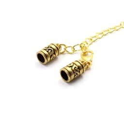Fit 5mm Hole Fashion Zinc Alloy Cord End Caps For Necklace Bracelet Connectors Clasp DIY Accessories Length: 44mm+50mm 10sets