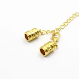 Fit 5mm Hole Fashion Zinc Alloy Cord End Caps For Necklace Bracelet Connectors Clasp DIY Accessories Length: 44mm+50mm 10sets