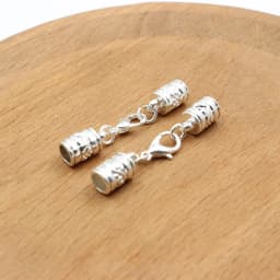 Fit 5mm Hole Fashion Zinc Alloy Cord End Caps For Necklace Bracelet Connectors Clasp DIY Accessories Length: 44mm+50mm 10sets