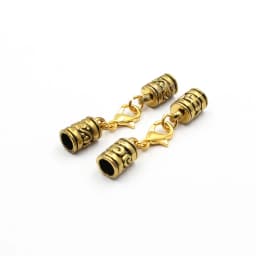 Fit 5mm Hole Fashion Zinc Alloy Cord End Caps For Necklace Bracelet Connectors Clasp DIY Accessories Length: 44mm+50mm 10sets