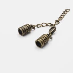 Fit 5mm Hole Fashion Zinc Alloy Cord End Caps For Necklace Bracelet Connectors Clasp DIY Accessories Length: 44mm+50mm 10sets
