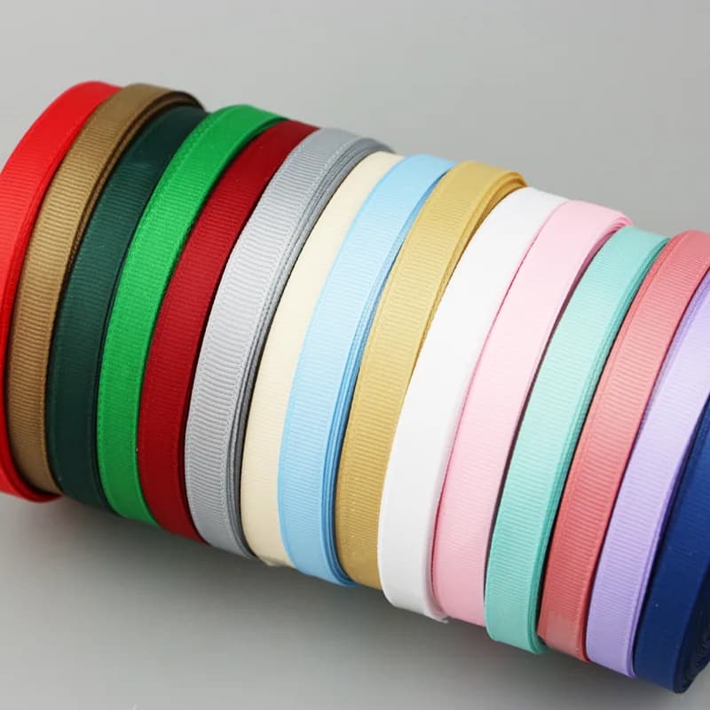(25 Yards/roll) 10mm Width Grosgrain Ribbon Wholesale Gift Wrapping Decoration Ribbons Lace Fabric Handmade DIY